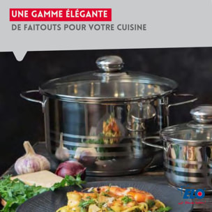 Ensemble de 3 Poêles de cuisson 24, 28 et 32 cm et 2 faitouts 12 et 24 cm Elo Profi Brillant