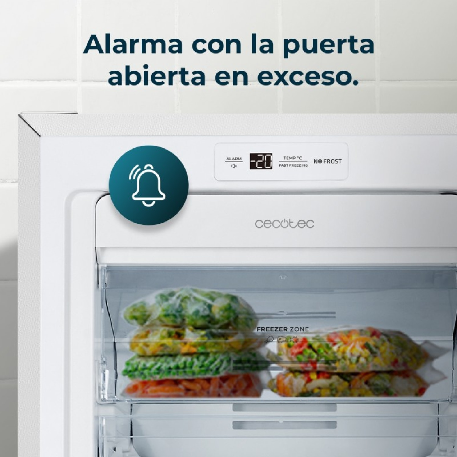 Cecotec Congelador vertical Bolero CoolMarket UF 155 White E