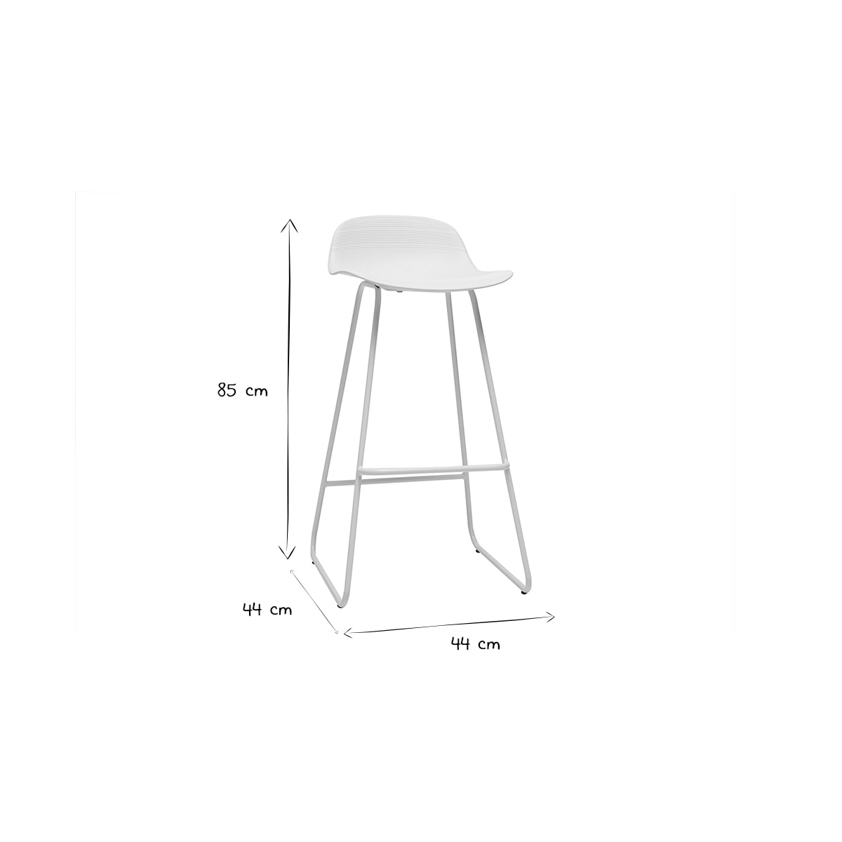 Tabourets de bar design blancs H70 cm (lot de 2) ELLA