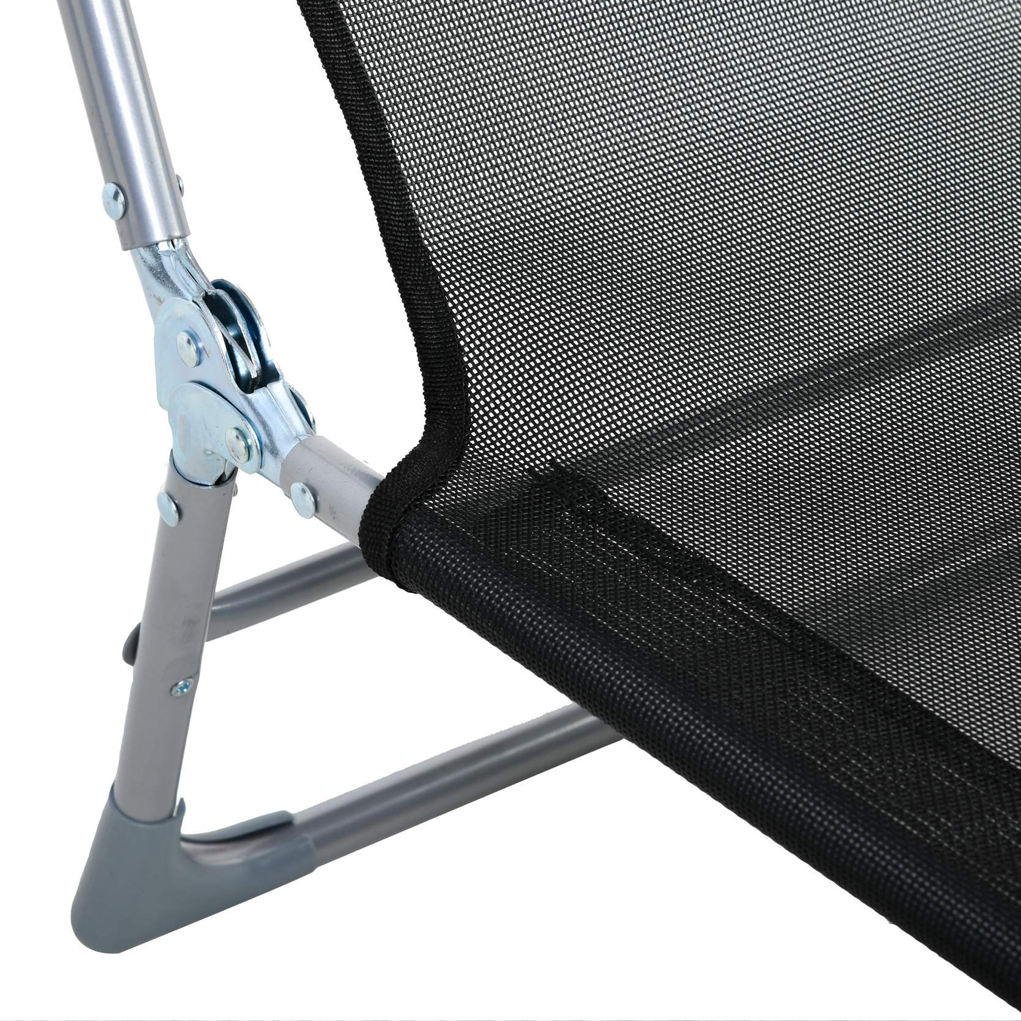 Conjunto de 2 Tumbonas Plegables y Reclinables de Jardín con Reposacabezas y Respaldo Ajustable en 5 Niveles Carga 120 kg para Playa Terraza 182x56x24,5 cm Negro