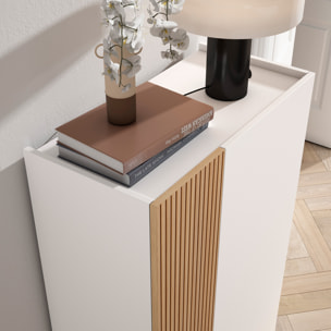 Zapatero Akra melamina blanco puerta impresión vallado 122x70x35 cm