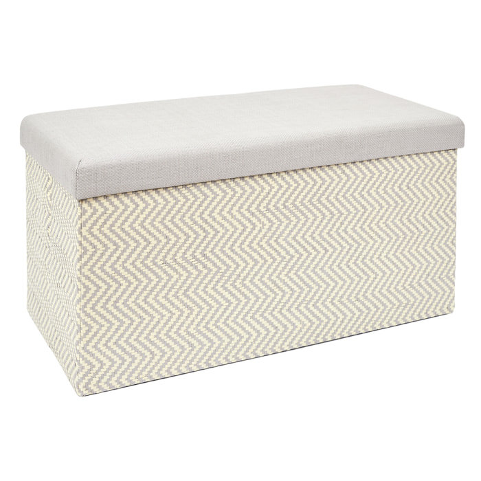 Coffre Banc Pliable Tresse Gris
