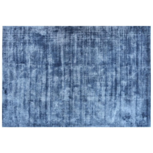 Tapis en viscose tissé à la main Used - Couleur: Bleu Royal