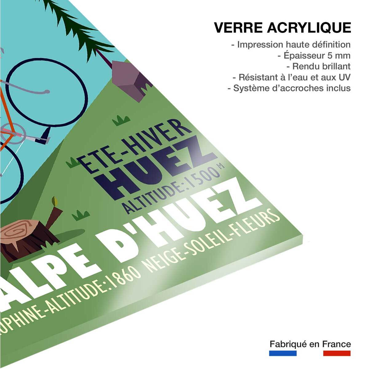 Tableau  la montée de l'alpe d'huez Tableau plexiglas