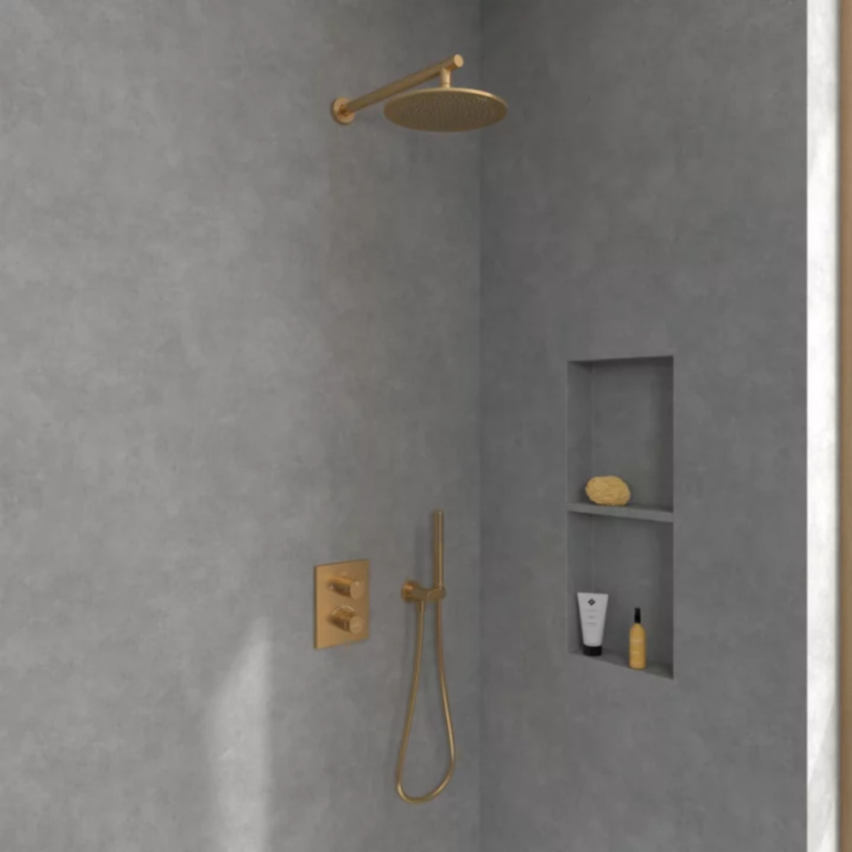Douche de tête Universal ronde Or brossé