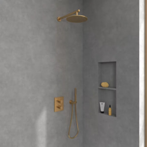 Douche de tête Universal ronde Or brossé