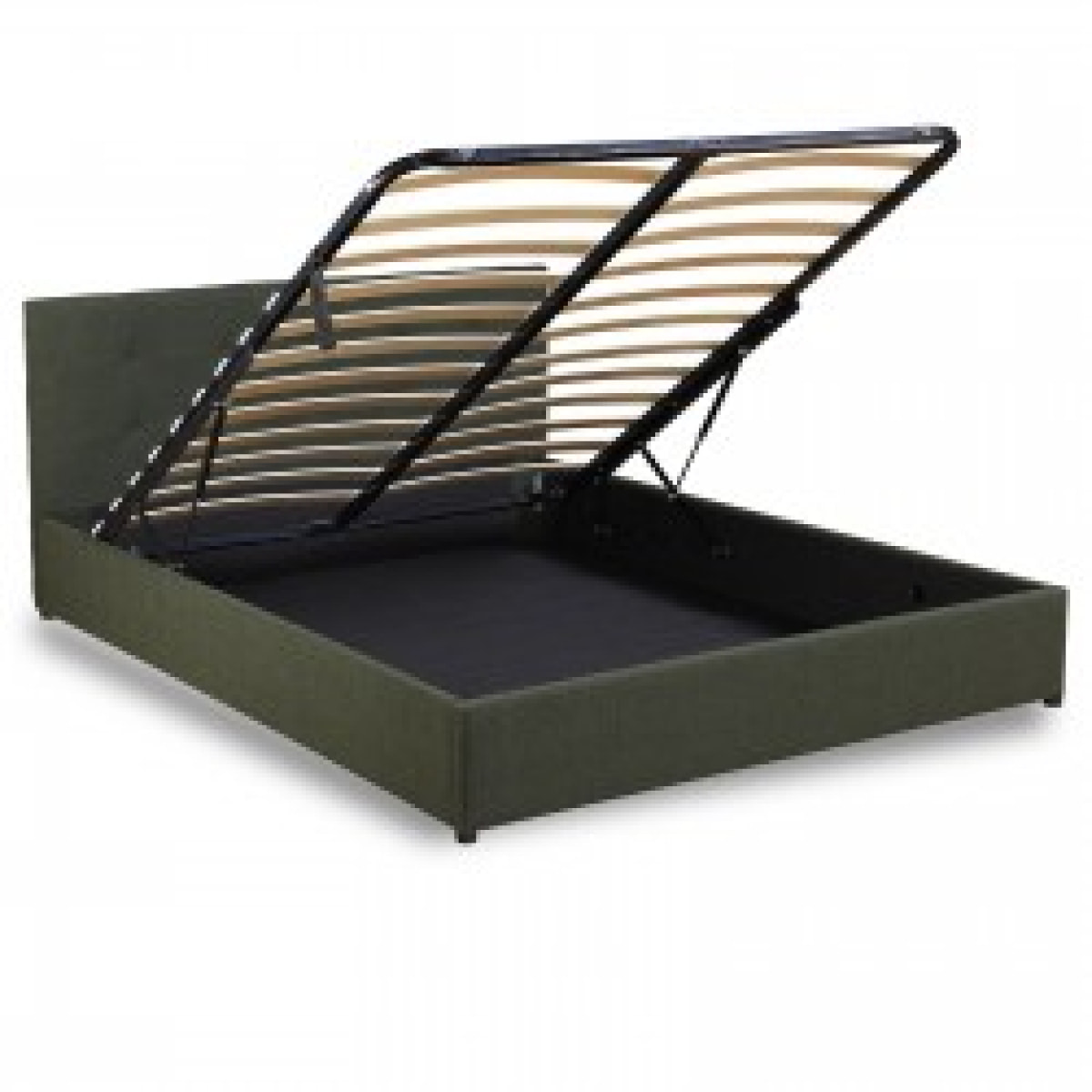 Lit coffre Bouclette| Espace de Stockage jusqu'à 900 L | Grand angle d’ouverture | Tissu | Gris foncé