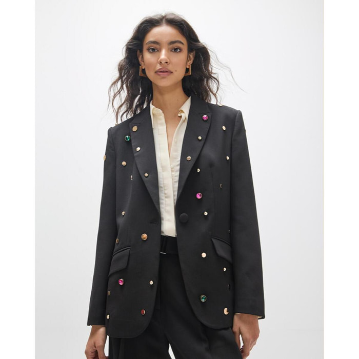 Blazer aderente con borchie