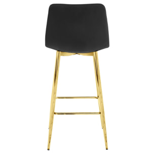 Set di 2 sgabelli da bar Arceto in velluto nero e oro