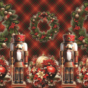 CASSESE HOME Passatoia/Tappeto Bordato Dec Natale Schiaccianoci in Poliestere con Retro Antiscivolo in PVC Made in Italy