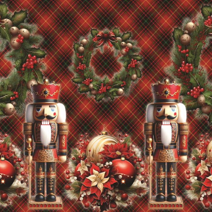 CASSESE HOME Passatoia/Tappeto Bordato Dec Natale Schiaccianoci in Poliestere con Retro Antiscivolo in PVC Made in Italy