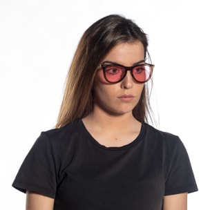 Gafas de sol PALO ALTO ARLES - Marrón transparente / De espejo rosa transparente y patillas de metal dorado