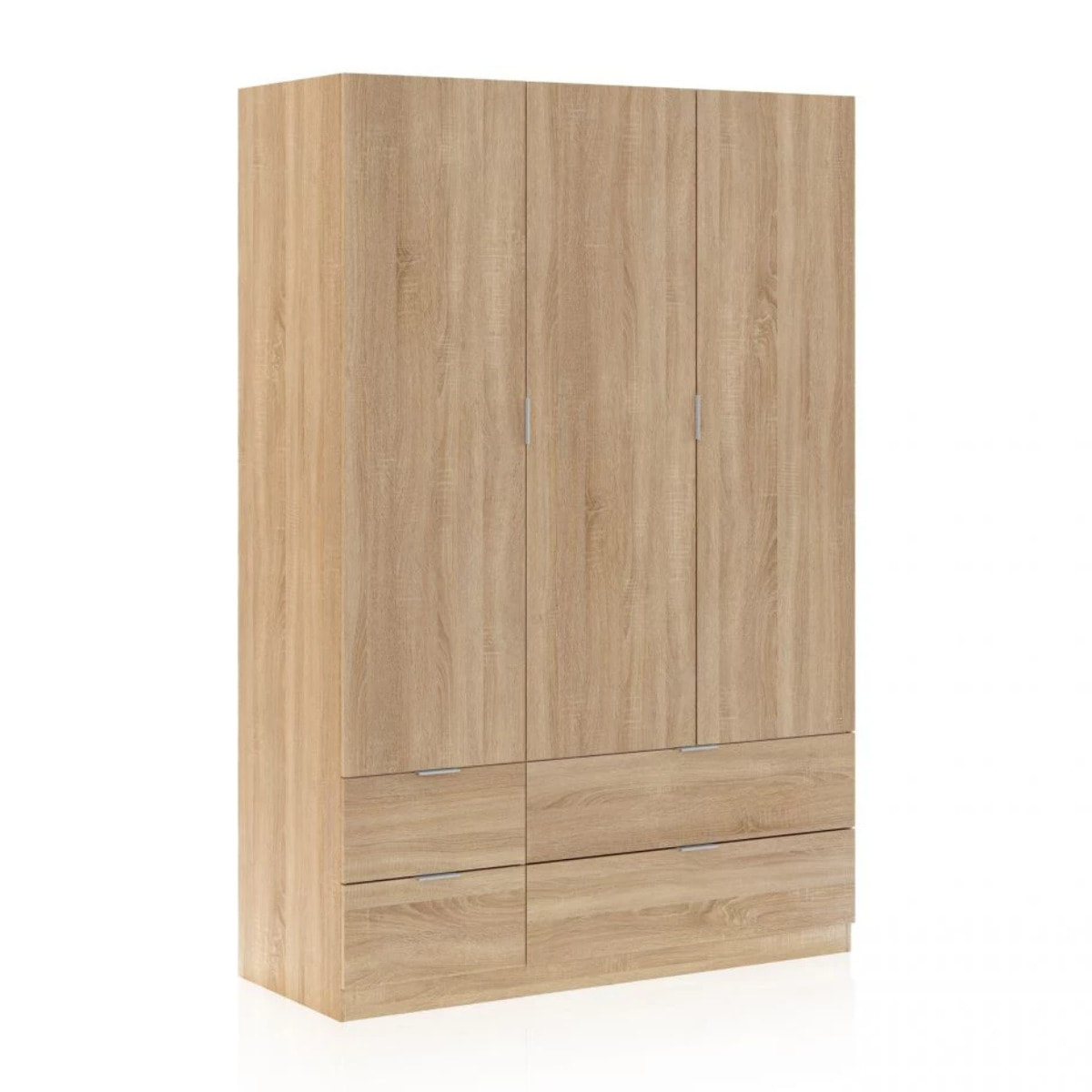 Armario Magan 3 puertas y 4 cajones Roble Canadian