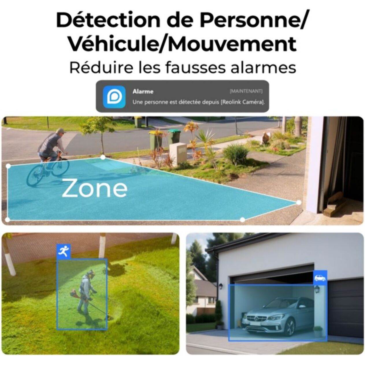 Caméra de surveillance REOLINK B420 + panneau solaire Blanc