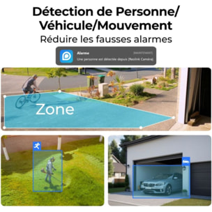 Caméra de surveillance REOLINK B420 + panneau solaire Blanc