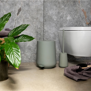 Brosse pour toilette en grès et acier - Vert