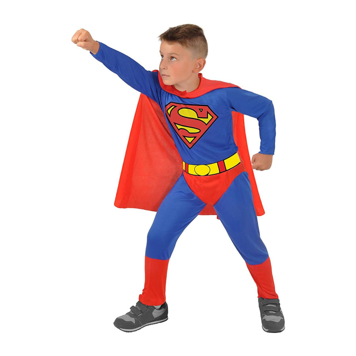 Costume Superman Completo Mantello Prodotto Originale Dc Comics Bambino