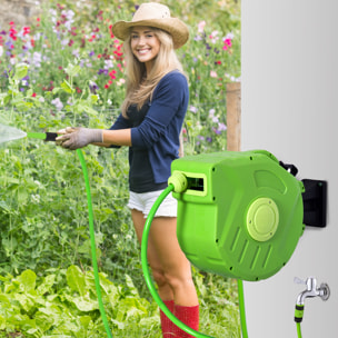 Carrete para Manguera Mural Portamanguera 15m Roll-up Automá¡tico Bloqueable