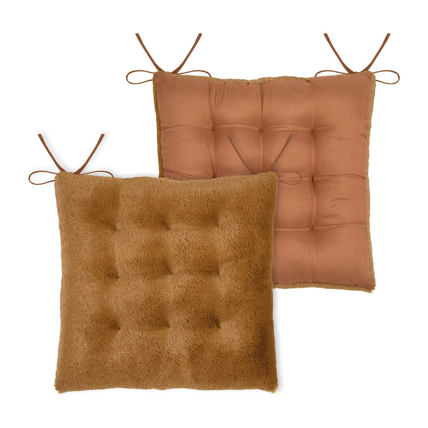 Galette de chaise imitation fourrure - Bronze