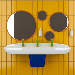 Lavabo pour enfant VITRA Sento Kids 125 cm + siphon et bonde Wirquin