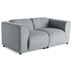 Suaro - Canapé modulable 2 places en tissu texturé - Gris