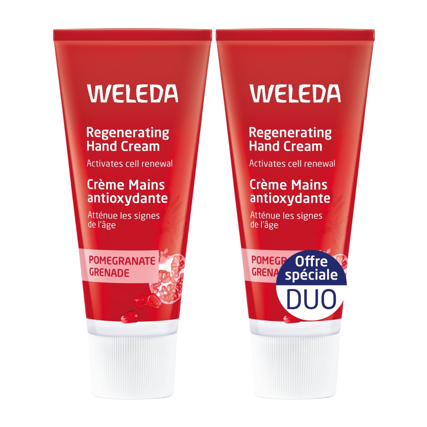 WELEDA - Duo Crème Mains antioxydante à la Grenade - Active le renouvellement cellulaire, action anti-oxydante - Vegan*- Certifié Natrue**- Tube 50 ml  x 2