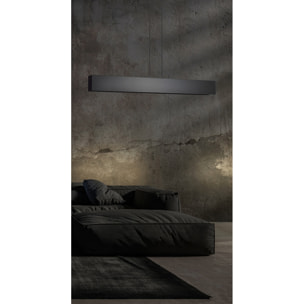 Lampada a sospensione Gentor in acciaio nero opaco