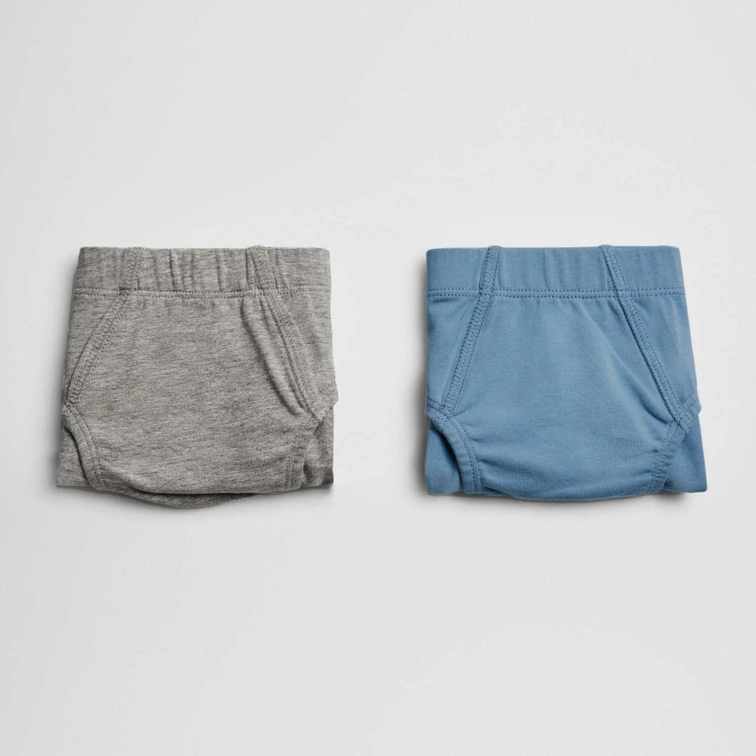 Confezione da 2 slip in cotone blu e grigio per bambini