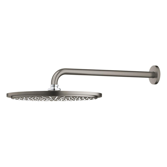Ensemble douche de tête et bras 380 mm, 1 jet - Hard Graphite brossé