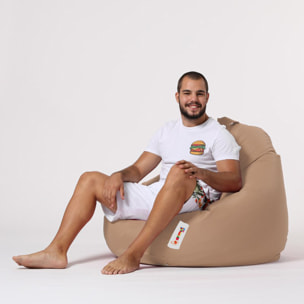 Pouf poire d'extérieur 130x115cm taupe KAYAR