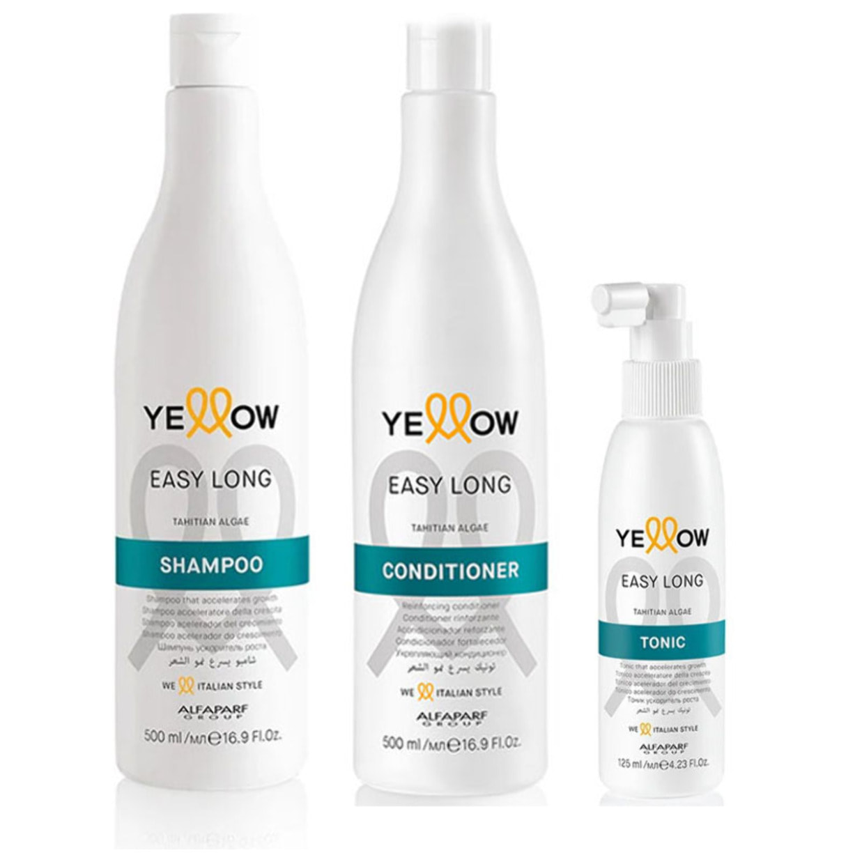 ALFAPARF Yellow Kit Easy Long Shampoo 500ml + Conditioner 500ml + Tonic 125ml