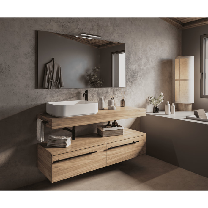 MOBILE DA BAGNO RIFLESSO 140 PORO NOCE - 8 PEZZI
