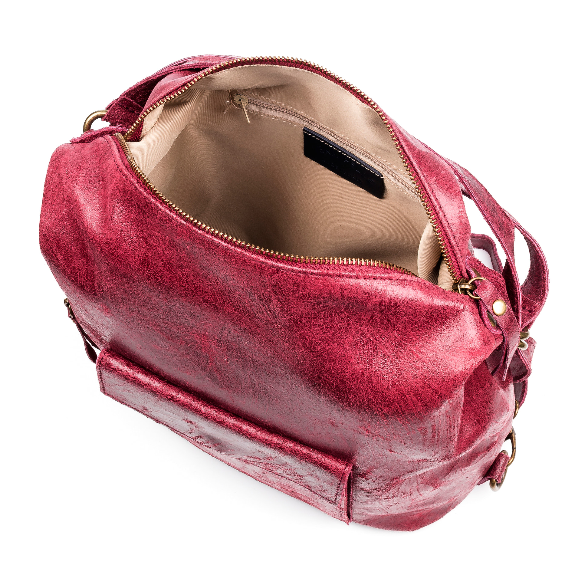 FIRENZE ARTEGIANI Borsa a Spalla da Donna Irene. Vera Pelle Scamosciata Stone Washed Made in Italy 31x13x32 Cm. Colore: marrone