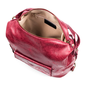 FIRENZE ARTEGIANI Borsa a Spalla da Donna Irene. Vera Pelle Scamosciata Stone Washed Made in Italy 31x13x32 Cm. Colore: marrone