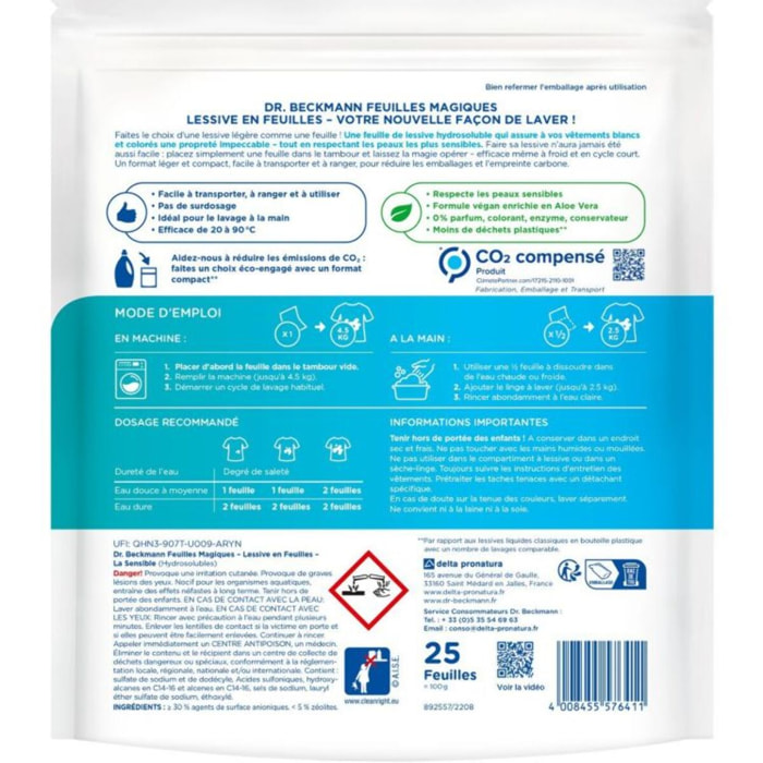 Lessive DR BECKMANN Feuilles Magiques - La Sensible x25 lavages