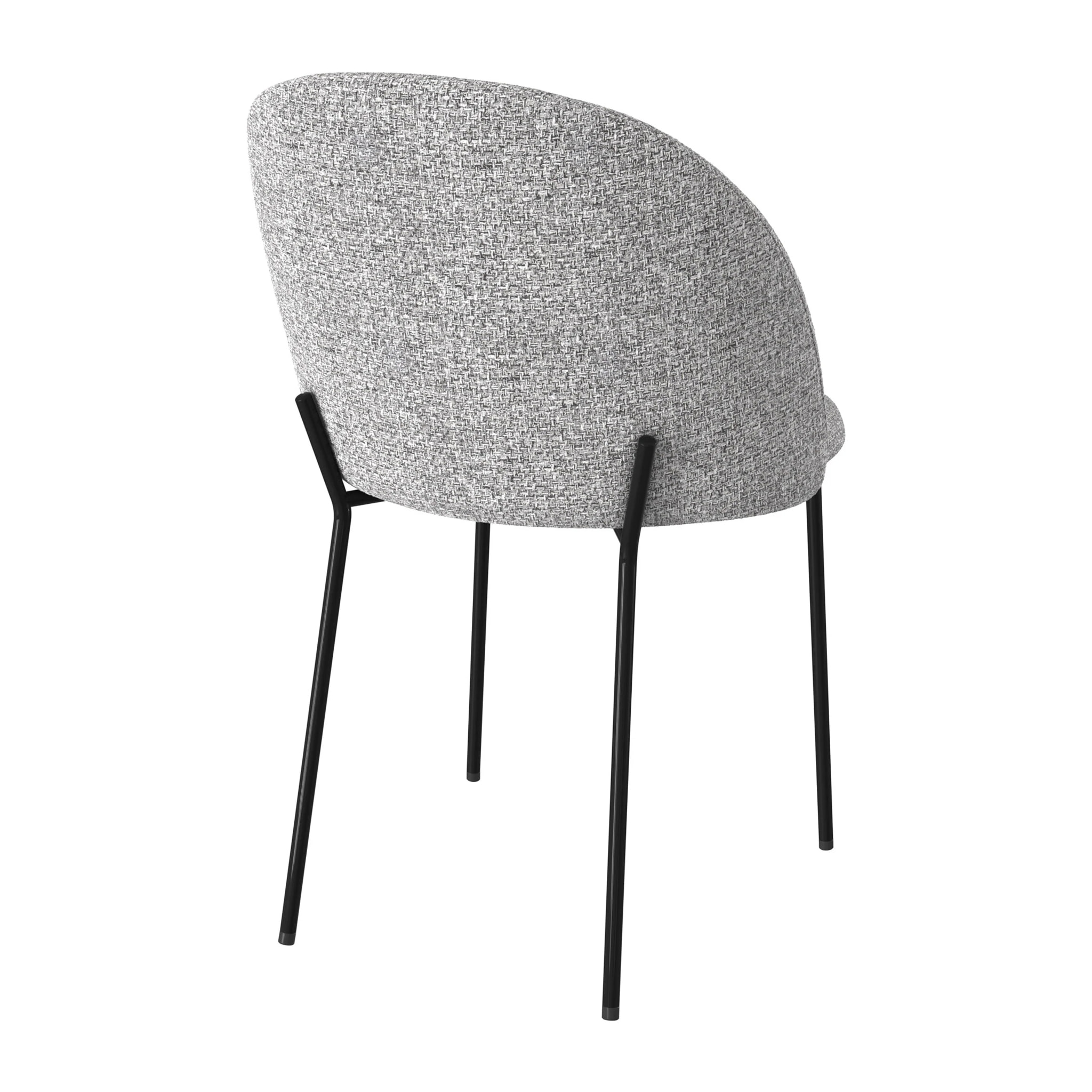 Lot de 2 chaises en tissu chiné gris clair - Karl