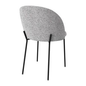 Lot de 2 chaises en tissu chiné gris clair - Karl