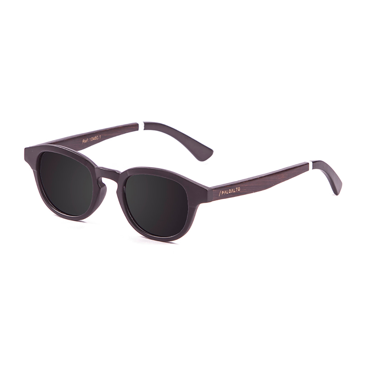 Gafas de sol PALO ALTO LAGUNA BEACH WOOD - Negro mate / Ahumada y patilla marrón bambú con pintura blanca y negra