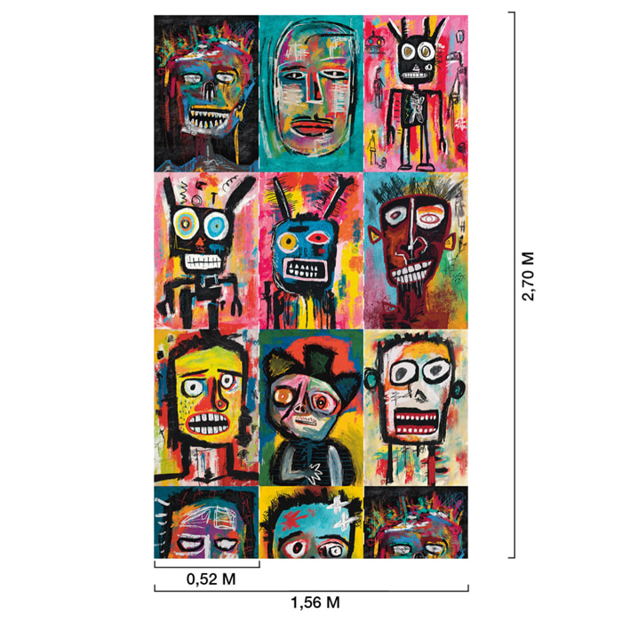 Papier peint, celebration basquiat Multicolore