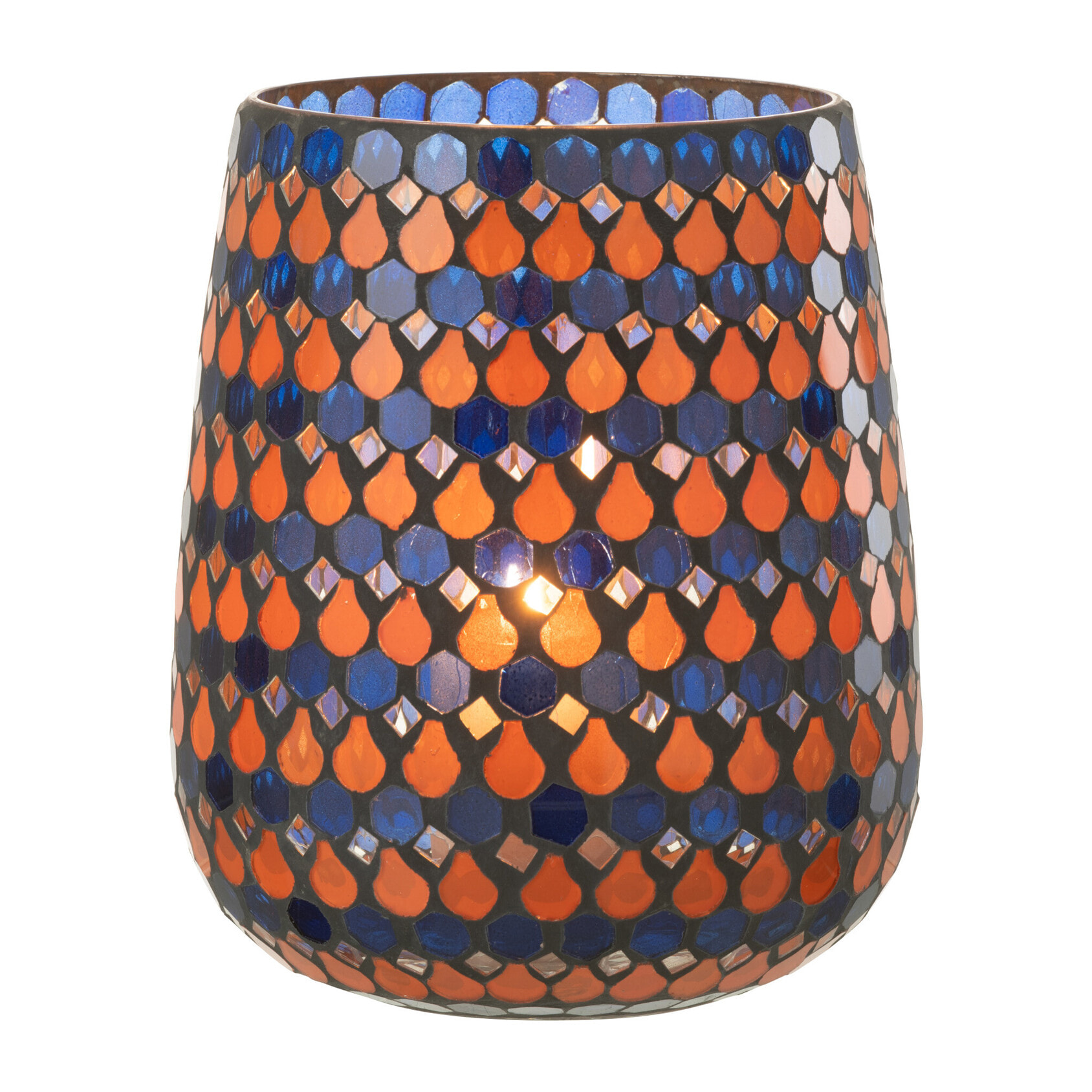 J-Line photophore Mosaic Goutte - verre - orange/bleu - large