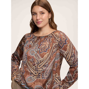 Fiorella Rubino - Blusa con stampa paisley - Marrone