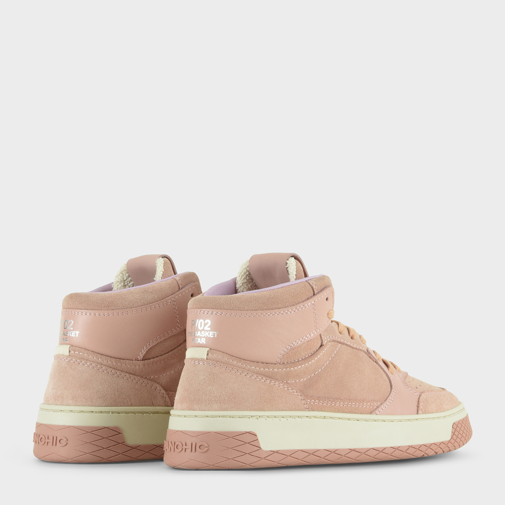 SNEAKER MID P02 DONNA IN SUEDE E PELLE ROSA CIPRIA