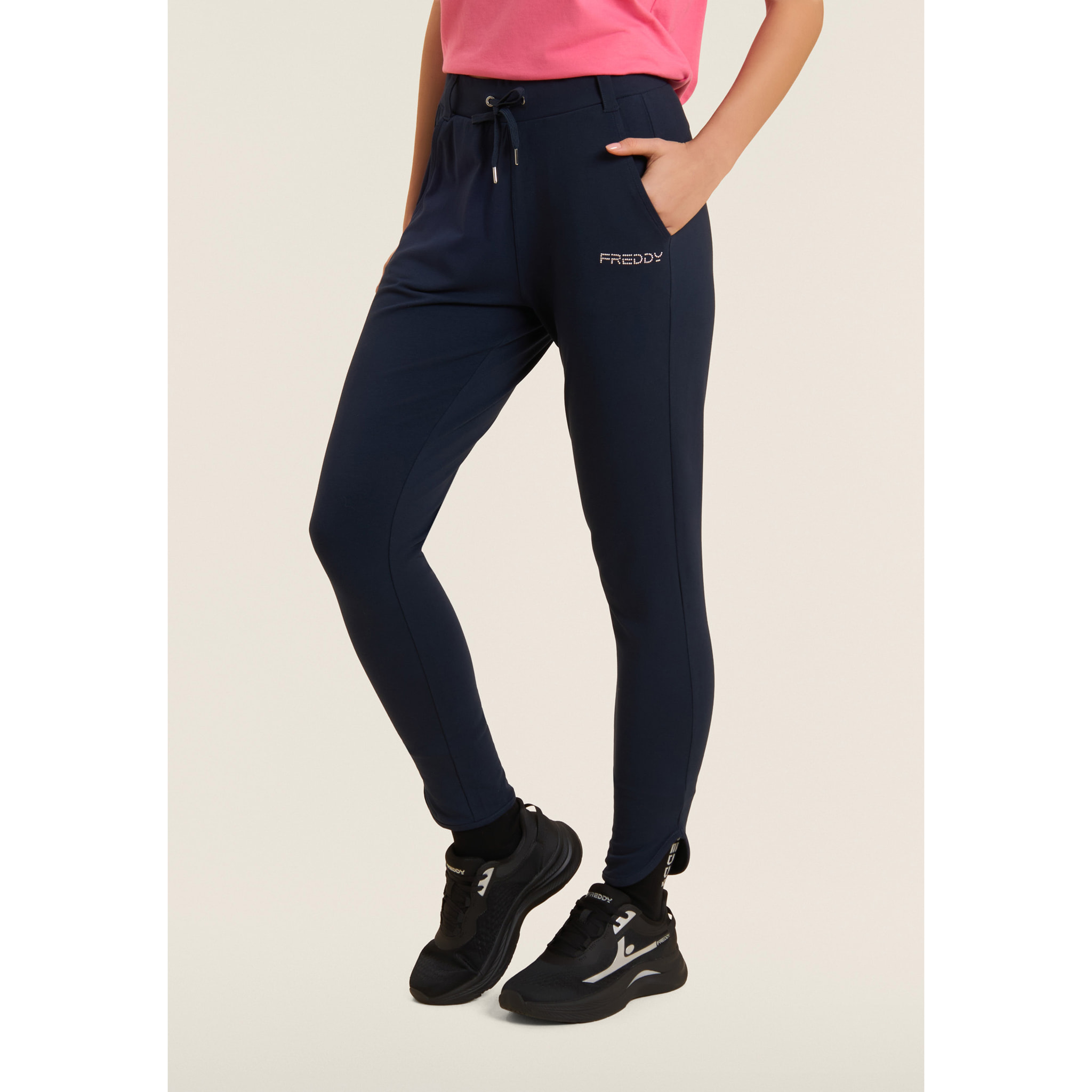 Pantaloni Sportivi Slim con Passanti e Coulisse