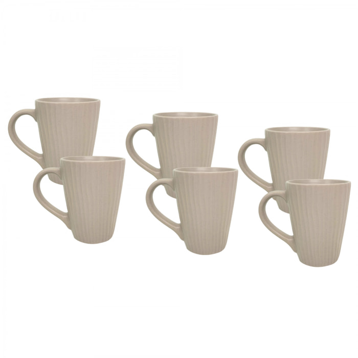 Lot de 6 mugs sables, SUGAR