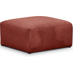 Canapé d'angle à droite modulable 4 places en velours côtelé + pouf - MODULO