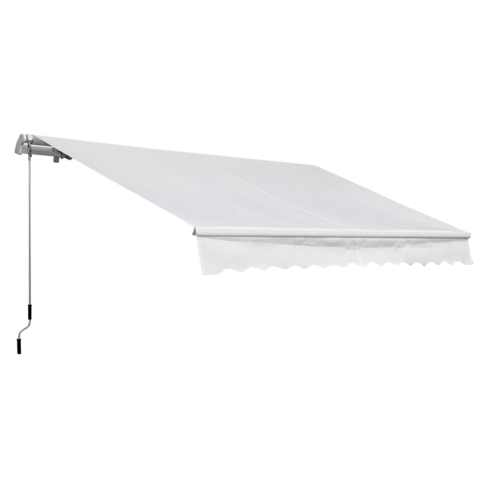 Toldo Manual de Aluminio Acero Poliéster 3.5x2.5m Blanco