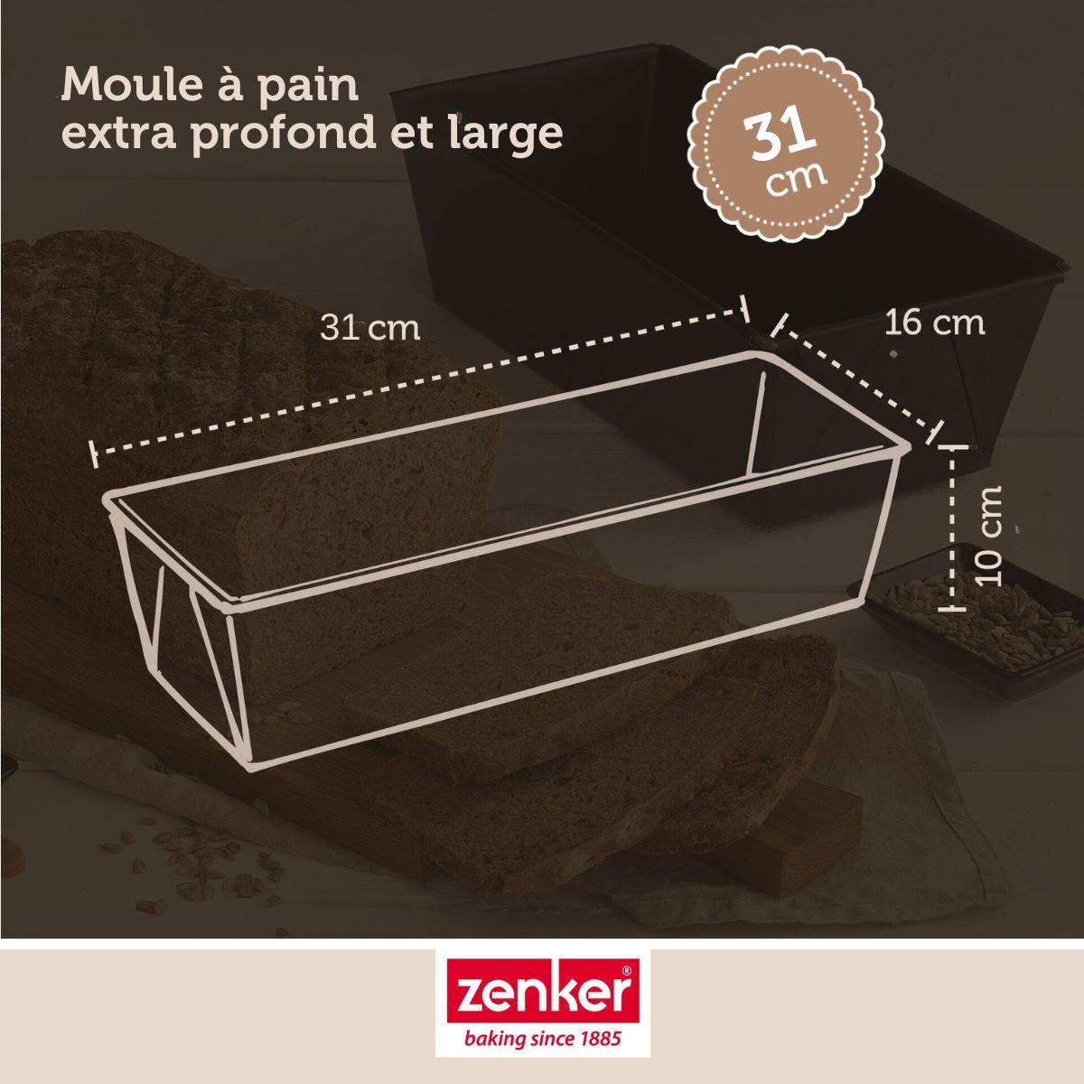 Ensemble de 2 Moules à pain 31cm Zenker Pure