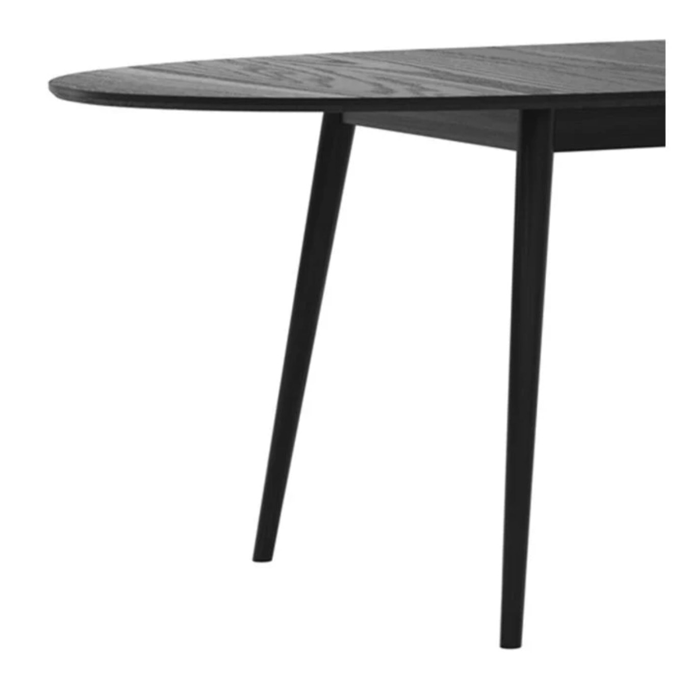 Table ovale 6/8 personnes extensible en bois noir 170/200 cm - Eddy