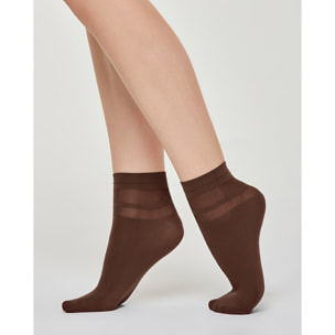 Calzino coprente Olivia con righe trasparenti