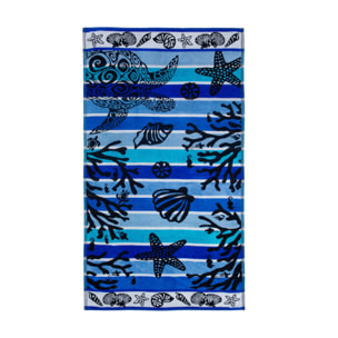 Telo Mare Spugna Jacquard Spiaggia Disegno Reef